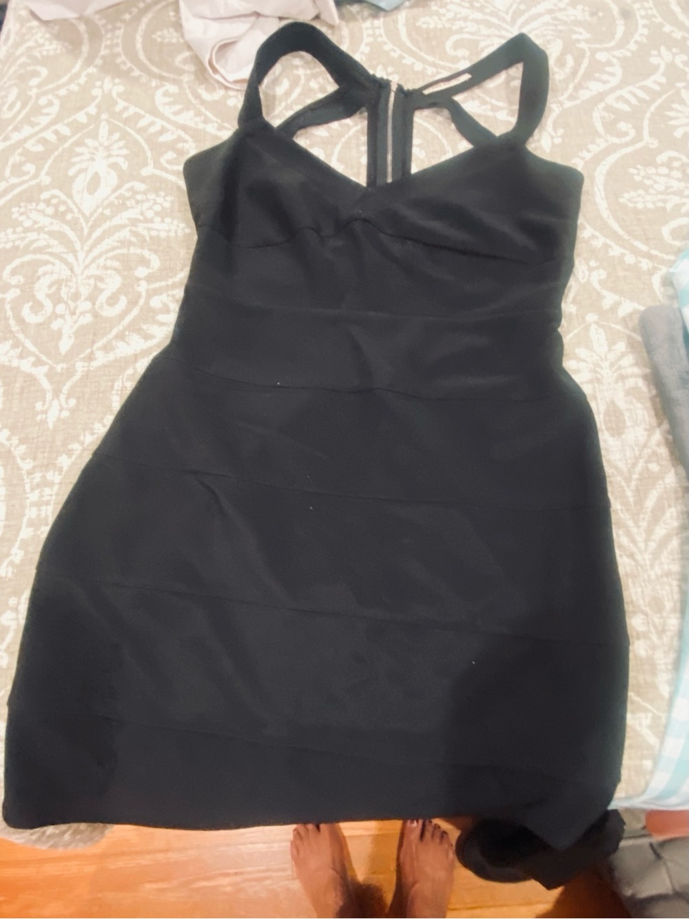 Arden B Black Strappy Mini Dress